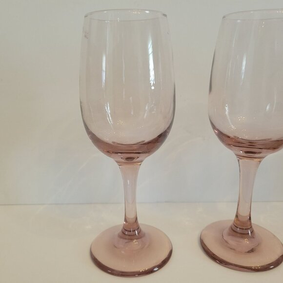 Set Of 3 Libbey Premier Vintage Pink Wine Glasses - Picture 2 of 5
